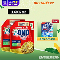 Combo 2 Túi Nước Giặt Omo Matic Máy Giặt Cửa Trên Hương Comfort Tinh Dầu Thơm Xoáy Bay Vết Bẩn Thơm Bền Lâu 3.6Kg