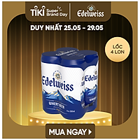 Lốc 4 lon Bia Tuyết - Edelweiss 330ml/lon