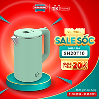 Ấm Đun Siêu Tốc Inox 2 Lớp Sunhouse SHD1350 (1.7 Lít) - Hàng Chính Hãng