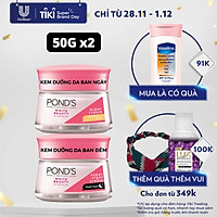 Bộ Đôi Kem Dưỡng Da Ngày Và Đêm Trắng Hồng Rạng Rỡ Pond's White Beauty (50g)