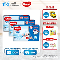 Combo 3 Gói Tã Dán Sơ Sinh Huggies S56 (4kg-8kg) - Gói 56 Miếng - Bao Bì Mới