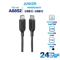Dây Cáp Sạc Anker PowerLine III USB-C to USB-C 2.0 0.9m / 1.8m - A8852 / A8853 - Hàng Chính Hãng