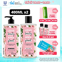 Combo sữa tắm và sữa dưỡng thể Love Beauty And Planet Làm Sáng Da Majestic Glow với 100% tinh dầu hoa hồng Bulgaria 400ml