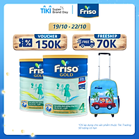 Bộ 2 Hộp Sữa Bột Friso Gold 4 Dành Cho Trẻ Từ 2 - 6 Tuổi 1400g + Vali Tay Kéo Cho Bé