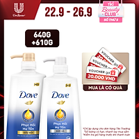 Combo Dove Phục Hồi Hư Tổn Dầu Gội 640g + Kem Xả 610g