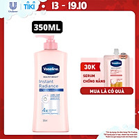 Sữa Dưỡng Thể Vaseline Instant Radiance Sáng Da Gấp 4 Lần Với Vi Chất Phản Quang Cho Da Sáng Khỏe Mịn Màng 350ml
