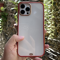 Case Ốp Lưng Dành Cho Điện Thoại iPhone 12 Pro Max - Silicon Dẽo Viền Màu Lưng Trong