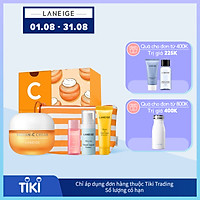 Kem dưỡng trắng da làm mờ đốm nâu LANEIGE Radian-C 50ml + Bộ sản phẩm dưỡng da kèm túi đựng mỹ phẩm LANEIGE
