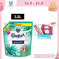 Nước Xả Vải Comfort Giữ Màu & Bền Vải Ngăn Ngừa Mùi Hôi, Một Lần Xả Hương Tươi Mát túi 3.2L