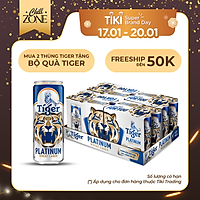 Thùng 24 lon bia lúa mì Tiger Platinum Wheat Lager 330ml/lon