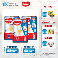 Combo 3 Gói Tã Quần Huggies Dry Gói Cực Đại XL62 (62 Miếng) - Tặng 8 miếng