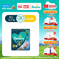 Tã/ Bỉm Quần PAMPERS Ngon Giấc, Size L(30 miếng, 9-14kg)/ XL(26 miếng, 12-17kg)/ XXL(22 miếng, 15-25kg) Mềm Mại Khô Thoáng Đến Sáng