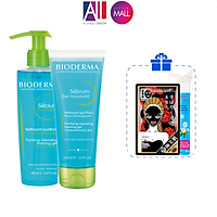 Gel rửa mặt cho da hỗn hợp và da dầu Bioderma Sebium Gel Moussant 200ml/100ml TẶNG mặt nạ Sexylook /bông tẩy trang Jomi (Nhập khẩu)