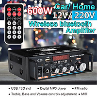 600W Digital HiFi bluetooth Audio Stereo Amplifier Amp USB/FM/SD/Mic Home & Car-EU Plug