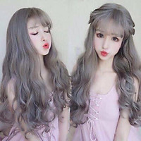 tóc giả nguyên đầu cao cấp tặng Lược + lưới chùm đầu