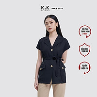 Áo Sơ Mi Tay Liền Cổ Danton K&K Fashion ASM07-39 Màu Đen Chất Liệu Đũi