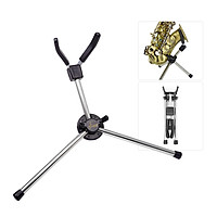Foldable Soprano Saxophone Stand Portable Sax Metal Floor Stand Holder with Carry Bag