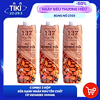 Combo 3 hộp sữa hạnh nhân nguyên chất 1L 137 Degrees Thái Lan