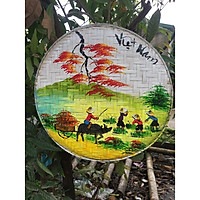 Tranh mẹt tre vẽ phong cảnh quê hương đất nước