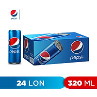 Thùng 24 Lon Nước Ngọt Có Gaz Pepsi (320ml/lon)