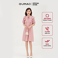 Đầm suông nữ thiết kế phối bèo vai GUMAC DB308