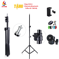 Giá đỡ tripod cao cấp 3 chân kéo cao 2m gắn đèn led, hỗ trợ livestream, chụp hình, quay video, kèm dây đeo điện thoại TiMa.lala - Hàng chính hãng