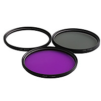 3 Pieces UV / CPL / FLD 77mm Professional Glass Filter Kit Camera