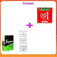 Combo Bao cao su Type E Sagami (Hộp 5) + Hộp BCS 001 Okamoto (2 Cái) Cực mỏng, CONDOM Tặng 1 Giá đỡ điện thoại. (Che tên sản phẩm khi giao)