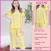 Đồ Ngủ Lửng Mặc Ở Nhà Nữ Chất Lụa/Lanh/Tole - Đồ Bộ Nữ Tay Cánh Tiên Mặc Mùa Hè, Bảng Màu Sang Chảnh USEEMI