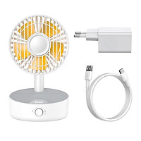 Quạt Bàn Baseus Di Động Độ Ồn Thấp Hỗ Trợ Sạc Lại Bộ Sạc Không Dây 10w - Hàng Chính Hãng