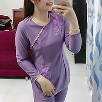Đồ Lam Đi Chùa # Tròn Viền Hoa Sen Thêu# Quần Áo Nữ # Đồ Bộ Nữ # Vải Thun Co Giãn Không Nhăn