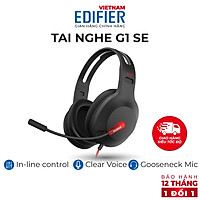 Tai nghe Gaming EDIFIER G1 SE Micro chống ồn uốn cong 360 độ - Cổng kết nối 3.5mm - Đệm tai êm ái - Điều khiển trên dây - Hàng chính hãng
