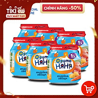 Combo 6 hộp Thịt gà tây xay nhuyễn với rau củ FrutoNyanya 100g/hộp