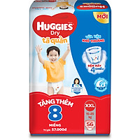Tã Quần Huggies Dry Gói Cực Đại XXL56 (56 Miếng) - Tặng Thêm 8 Miếng