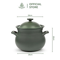 Nồi sứ dưỡng sinh Minh Long - Hathor 7.1 L + nắp dùng cho bếp gas, bếp hồng ngoại, không dùng cho bếp từ