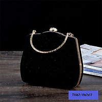Ví cầm tay dự tiệc nhung dáng trơn sang trọng