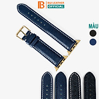 Dây apple watch da saffiano D117-da thật-khâu tay thủ công cao cấp, dây đeo apple watch series 3-series 4-series 5-series 6-se size 38mm-40mm-42mm-44mm, tặng tháo chốt, thương hiệu Bụi leather chuyên đồ da thật