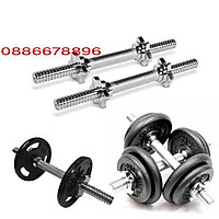 Đòn tạ 35cm thép đặc mạ inox, bền, chắc chắn, được sử dụng cho các bài tập cơ tay, cơ bắp tay và cơ ngực
