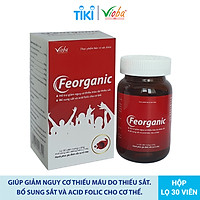 Sắt hữu cơ Feorganic - Hỗ trợ giảm nguy cơ thiếu máu do thiếu sắt. Bổ sung sắt và Acid folic cho cơ thể. Dùng cho phụ nữ có thai, cho con bú, sau phẫu thuật... Sắt hữu cơ của Vioba, hộp x 30 viên.