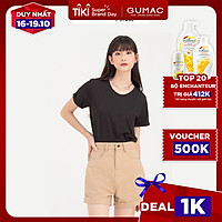 Áo thun nữ GUMAC ATB788 cổ tròn tay lật
