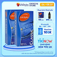 Bộ 2 Hộp Bao Cao Su LifeStyles Classic Thiết Kế Mỏng Ôm Sát Cao Cấp Hộp 12 bao