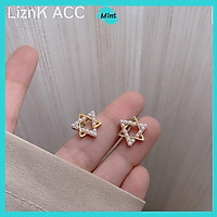 Bông Tai Tam Giác Lồng Nhau Đính Ngọc Trai Nhân Tạo Hàn Quốc Hoa Tai Khuyên Tai Nữ Đẹp