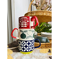 Ly gốm có quai cầm Kenyo- 300ml - chiều rộng cả quai cầm 9cm* đk đáy 7.2cm* chiều cao 7.2cm - 0.45 kg