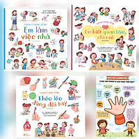 Combo Ehon Kỹ Năng Sống Cho Bé: Em Làm Việc Nhà (Tái Bản 2020) + Em Biết Quan Tâm, Chia Sẻ + Khéo Léo Dùng Đôi Tay + Poster An Toàn Cho Con Yêu / Bộ Sách Dạy Con Thông Minh và Khoa Học