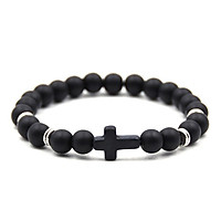Unisex Fashion Elegant Cross Beaded Bracelet Simple Elasticity Hand Chain