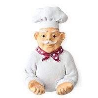 Cute Cartoon Chef Shape Power Plug Storage Hook Creative Nail-free Wall Hook Decoration