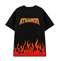 Áo thun wash tay lỡ ATHANOR 100% chất cotton dáng rộng form unisex mẫu RED FIRE