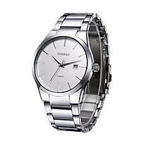 Đồng hồ đeo tay cổ điển CURREN bằng thép không gỉ chống nước hàng ngày có lịch