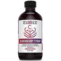 Zhou Nutrition Elderberry Syrup - Organic Sambus Black Elderberry, Raw Honey, Apple Cider Vinegar & Propolis - Immune System Booster During Cold Winter Months