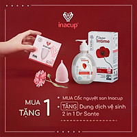 Cốc nguyệt san Inacup Size B 100% Silicone y tế ( Tặng dung dịch vệ sinh tiệt trùng 2in1 Dr.Sante )